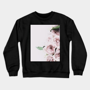 Flowers print, Roses, Pink, Pastel, Fashion print, Scandinavian art, Modern art, Wall art, Print, Minimalistic, Modern Crewneck Sweatshirt